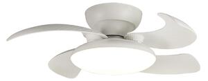 Aloha LED stropný ventilátor, biely, s tichým jednosmerným motorom, CCT – Mantra Mantra Iluminación, Aloha, stmievateľné, Biela, Obývacia izba, Plast, Moderný