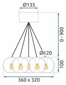 Toolight - Závesná stropná lampa Sphera - chróm - APP560-7CP