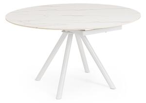 RAUNI biely rozkladací jedálenský stôl D87/135cm