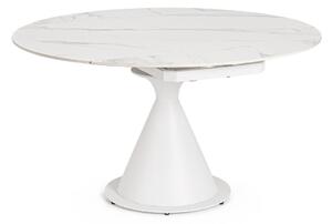 JONNI biely rozkladací jedálenský stôl D85-135cm
