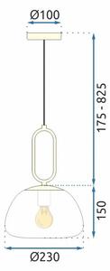Toolight - Závesná stropná lampa Sphera - zlatá - APP1073-1CP