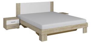 Manželská posteľ 180 cm Verwood Typ 52 (sonoma + biela) (s noč. stolíkmi). Vlastná spoľahlivá doprava až k Vám domov. 602011