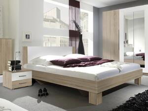 Manželská posteľ 180 cm Verwood Typ 52 (sonoma + biela) (s noč. stolíkmi). Vlastná spoľahlivá doprava až k Vám domov. 602011