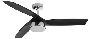Stropný ventilátor Bronx LED DC, tichý, 132 cm, CCT – Beacon Beacon Lighting, Bronx, stmievateľné, Čierna, Obývacia izba, Plast, Moderný