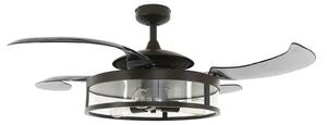 Fanaway Classic stropný ventilátor so svetlom, čierny, tichý, Beacon Beacon Lighting, Fanaway Classic, Sivá, Obývacia izba, Plast, Moderný