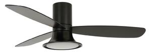 Stropný ventilátor Flusso s osvetlením, čierny, 132 cm, tichý, Beacon Beacon Lighting, Flusso, stmievateľné, Čierna, Obývacia izba, Drevo, Moderný