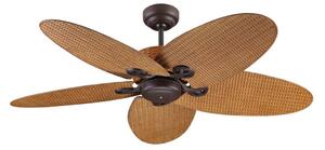Stropný ventilátor Fijian II, hnedý, Ø 132 cm, tichý – Beacon Beacon Lighting, Fijian II, Hnedá / Hrdzavá, Obývacia izba, Plast