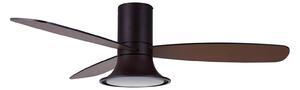 Stropný ventilátor Flusso s osvetlením, bronzová farba, tichý, model Beacon Beacon Lighting, Flusso, stmievateľné, Bronzová / Stará Mosadz, Obývacia izba, Drevo, Moderný