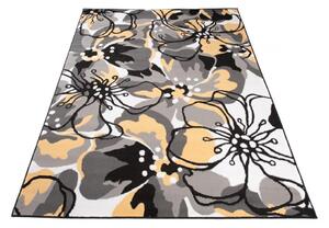 Kusový koberec PP Veľké kvety žltý 130x190cm