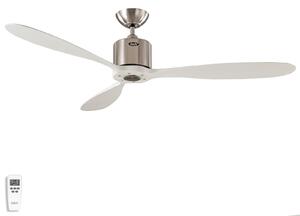 Stropný ventilátor AEROPLAN ECO, chróm/biela, Ø 132 cm, tichý CasaFan, Aeroplan Eco, Biela, Obývacia izba, Drevo, Moderný