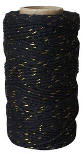 Bavlnený špagátik 50 m – Black / Gold