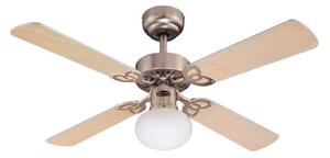 Stropný ventilátor so svetlom Vegas, hliník a drevo, tichý, Westinghouse Westinghouse, VEGAS, Drevo, Obývacia izba, Drevo, Moderný