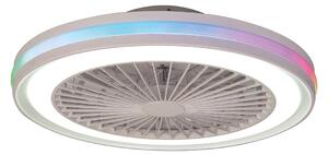 Stropný ventilátor Gamer s LED osvetlením, biely, DC, tichý, CCT RGB – Mantra Mantra Iluminación, Gamer, stmievateľné, Biela, Obývacia izba, Plast, Moderný