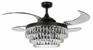 Stropný ventilátor Fanaway Veil s osvetlením, čierny, tichý, Beacon Beacon Lighting, Fanaway Veil, Čierna, Obývacia izba, Plast