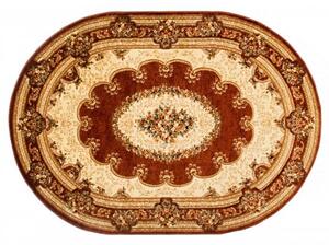 Kusový koberec klasický vzor hnedý ovál 60x100cm