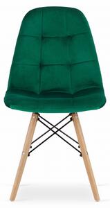 Zelená zamatová jedálenská stolička DUMO