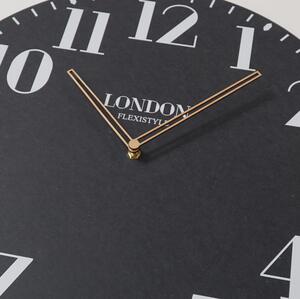 Retro nástenne hodiny v čiernej farbe LONDON RETRO 50cm