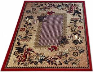 Vintage koberec červenej farby s motívom kvietkov Šírka: 60 cm | Dĺžka: 100 cm