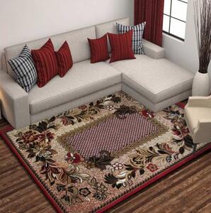Vintage koberec červenej farby s motívom kvietkov Šírka: 80 cm | Dĺžka: 150 cm