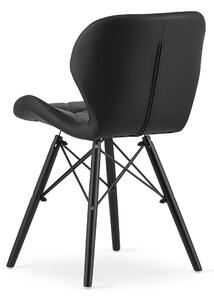PreHouse Ekokožená stolička LAGO - čierna / čierne nohy
