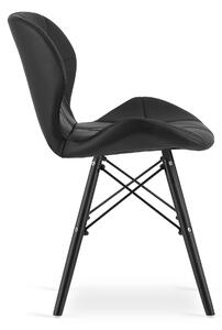 PreHouse Ekokožená stolička LAGO - čierna / čierne nohy