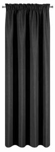 Klasický jednofarebný záves na štipce čiernej farby 140 x 270 cm