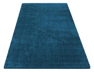 Tmavo modrý jednofarebný koberec shaggy Šírka: 80 cm | Dĺžka: 150 cm