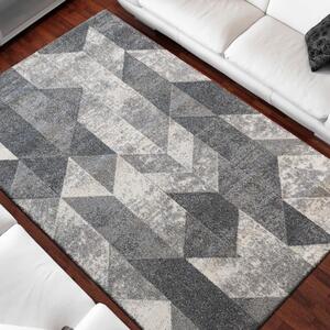 Elegantný vzorovaný koberec do obývačky sivej farby Šírka: 80 cm | Dĺžka: 150 cm