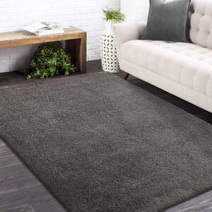 Jednofarebný koberec shaggy sivej farby Šírka: 80 cm | Dĺžka: 150 cm
