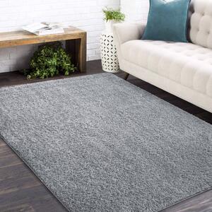 Jednofarebný shaggy koberec sivej farby Šírka: 80 cm | Dĺžka: 150 cm