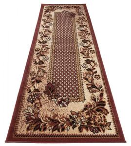 Kusový koberec PP Květiny hnědý atyp 80x250cm