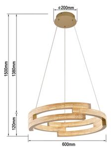 LED luster na lanku TARJA LED/36W/230V 3000/4000/6000K pr. 60 cm zlatý