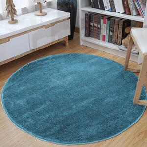 Jednofarebný okrúhly koberec modrej farby Šírka: 60 cm | Dĺžka: 60 cm