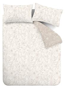 Béžové flanelové predĺžené obliečky na dvojlôžko 230x220 cm Floral Toile – Bianca