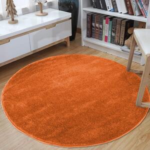 Jednofarebný okrúhly koberec oranžovej farby Šírka: 100 cm | Dĺžka: 100 cm