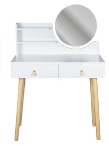 Dekorstudio Toaletný stolík so zrkadlom - SCANDI biely