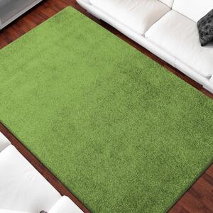 Zelený jednofarebný koberec shaggy do obývačky Šírka: 120 cm | Dĺžka: 170 cm