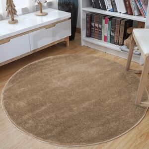 Béžový okrúhly koberec do každej izby Šírka: 80 cm | Dĺžka: 80 cm