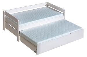 Drevená detská posteľ s prístelkou Borys 90x200 cm Farba: Biela, Motív: Auto