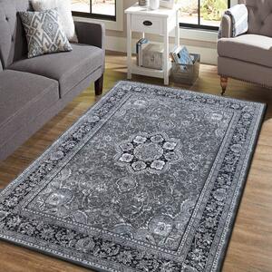 Vintage vzorovaný koberec do obývačky sivej farby Šírka: 240 cm | Dĺžka: 330 cm