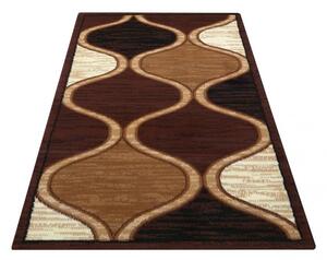 Hnedý vzorovaný koberec do obývačky Šírka: 40 cm | Dĺžka: 60 cm