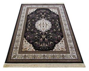 Čierny vzorovaný vintage koberec do obývačky Šírka: 200 cm | Dĺžka: 290 cm