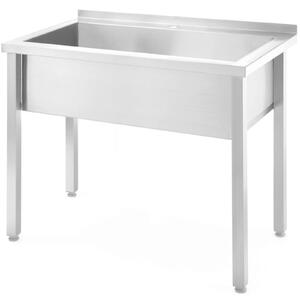 Umývadlo pre gastronómiu s jednou misou a zváraným drezom Budget Line STAL 1000 x 600 x 850 cm - Hendi 816714