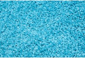 Kusový koberec Shaggy Tokyo tyrkysový 70x200cm