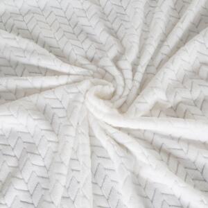 Krémová dekoračná deka zo zamatovo hebkej tkaniny Šírka: 150 cm | Dĺžka: 200 cm