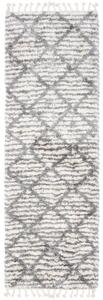 Kusový koberec shaggy Atika krémovo sivý atyp 60x200cm