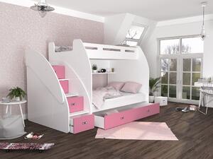 ArtAJ Detská poschodová posteľ ZUZIA Farba Zuzia: biela/ružová