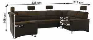 Rohová sedačka U Stan veľká (hnedá) (L). Vlastná spoľahlivá doprava až k Vám domov. 794270