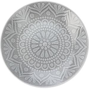 Kameninový dezertný tanier Ethnic, pr. 20 cm, sivá