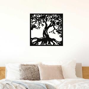 Drevený strom života na stenu - Tree štvorec